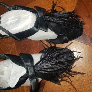 Valentino Garavani Black Satin Strappy Sandals Size 39 8.5 US